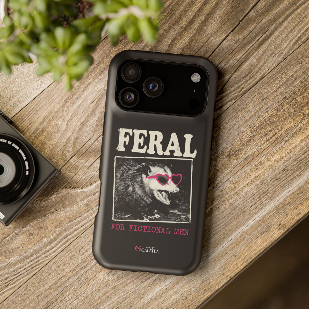 Feral for Fictional Men Phone Case - Black