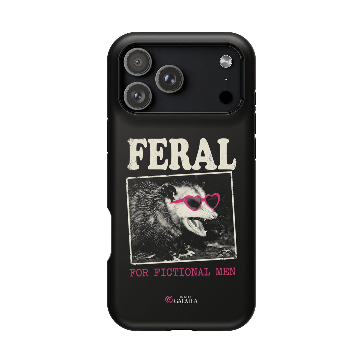 Feral for Fictional Men Phone Case - Black