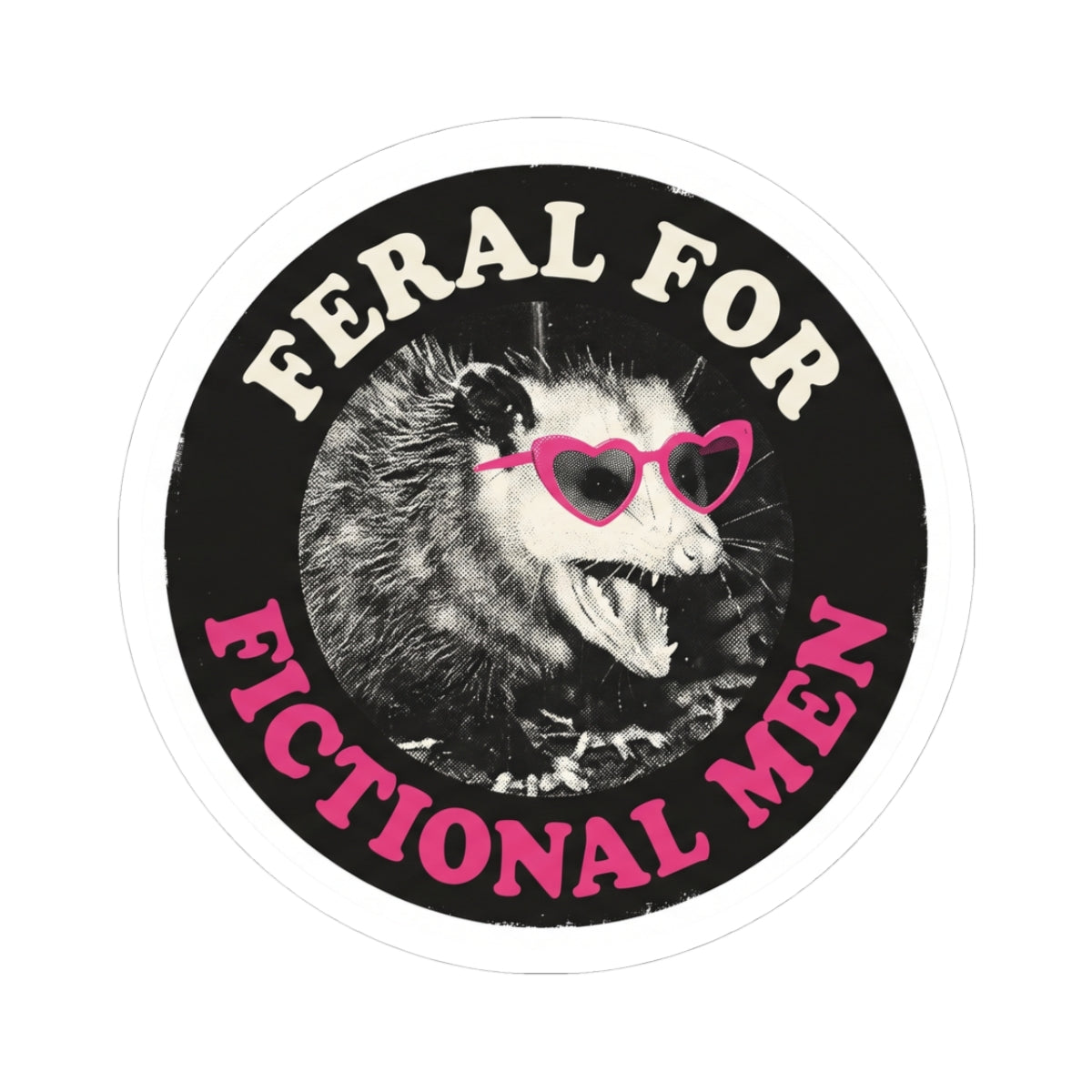 Feral for Fictional Men Sticker | Romance Reader Kiss-Cut Vinyl