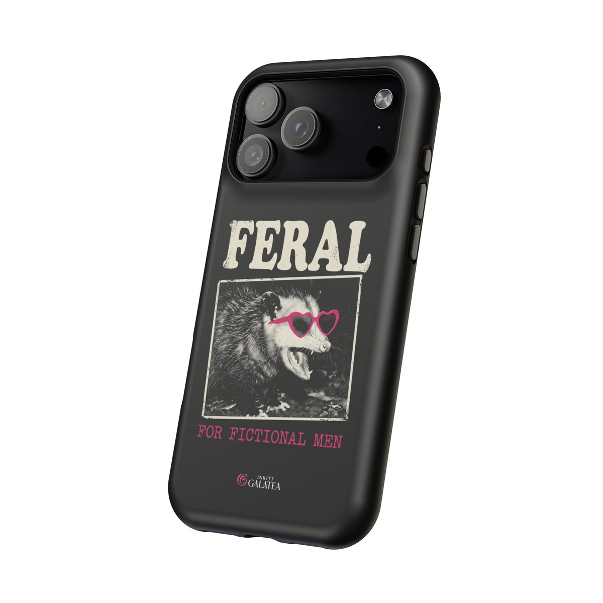 Feral for Fictional Men Phone Case - Black