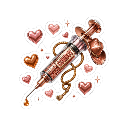 Cowboy Romance Syringe | Vinyl Kiss-Cut Sticker