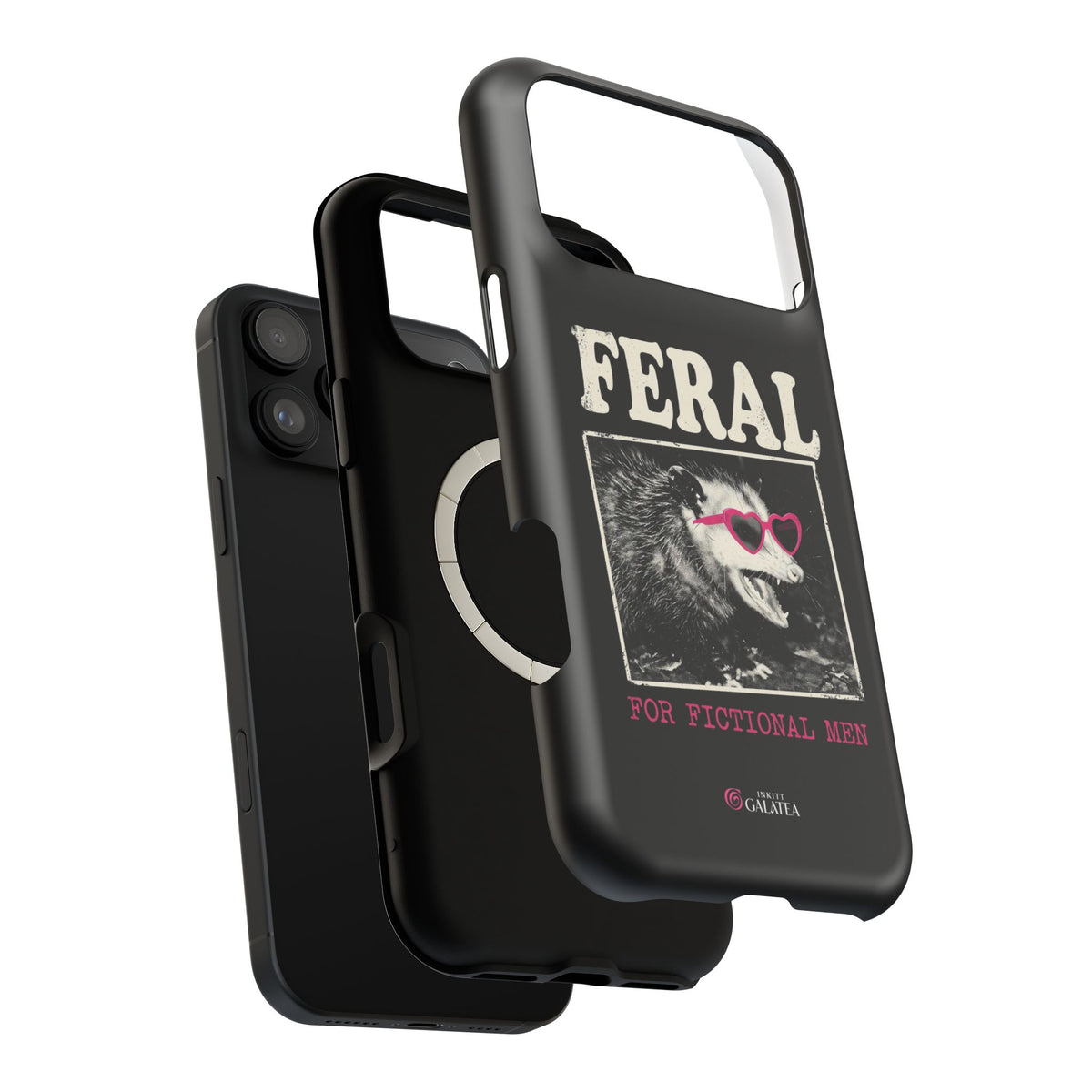 Feral for Fictional Men Phone Case - Black